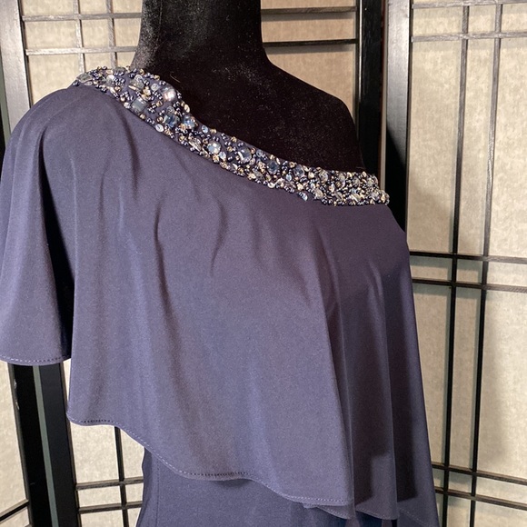 Betsy & Adam formal size 6 flutter dress NWT-navy - Picture 5 of 11